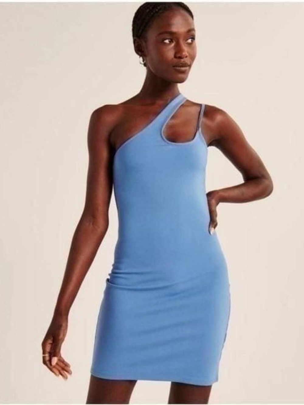 Abercrombie & Fitch Asymmetrical One-Shoulder Bodycon Mini Dress Sz M